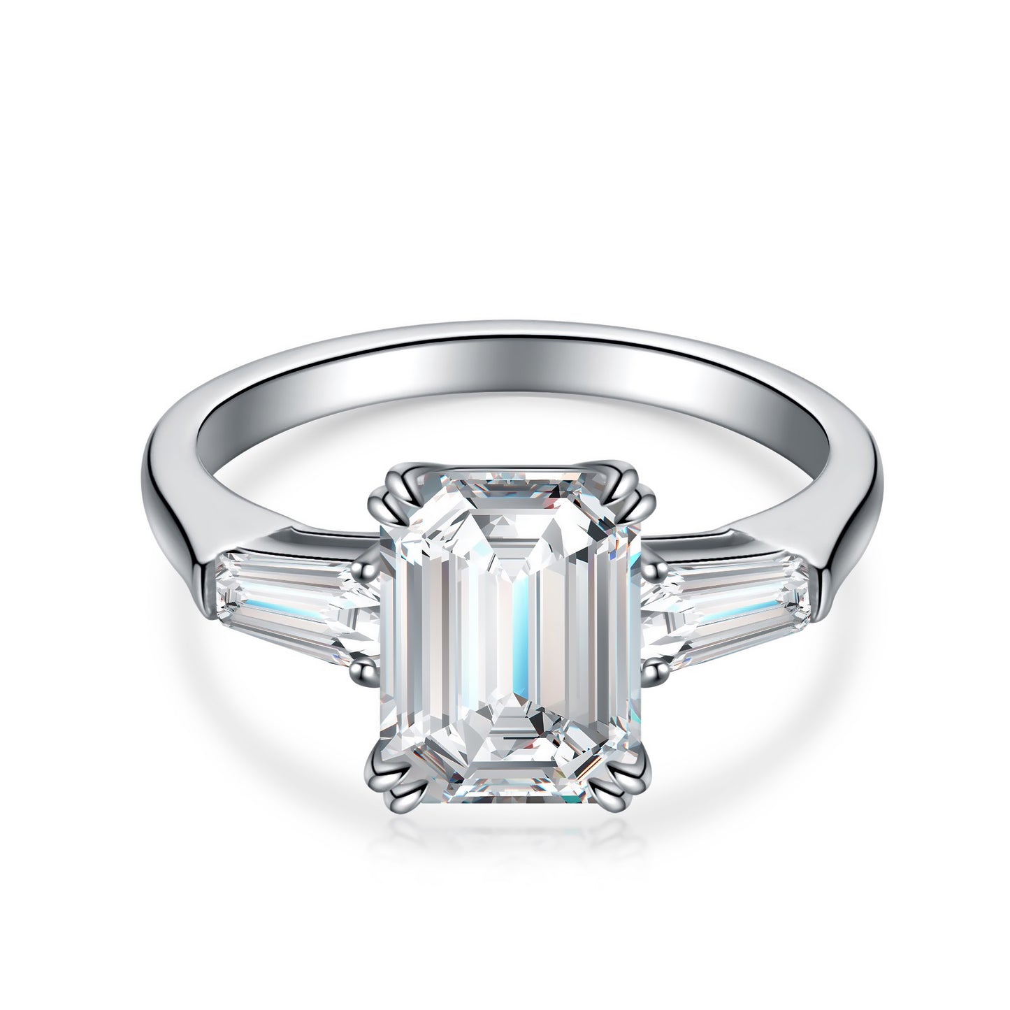 Prelude No. 8 | 3ct 'Diamond' Emerald-Cut Trinity Ring