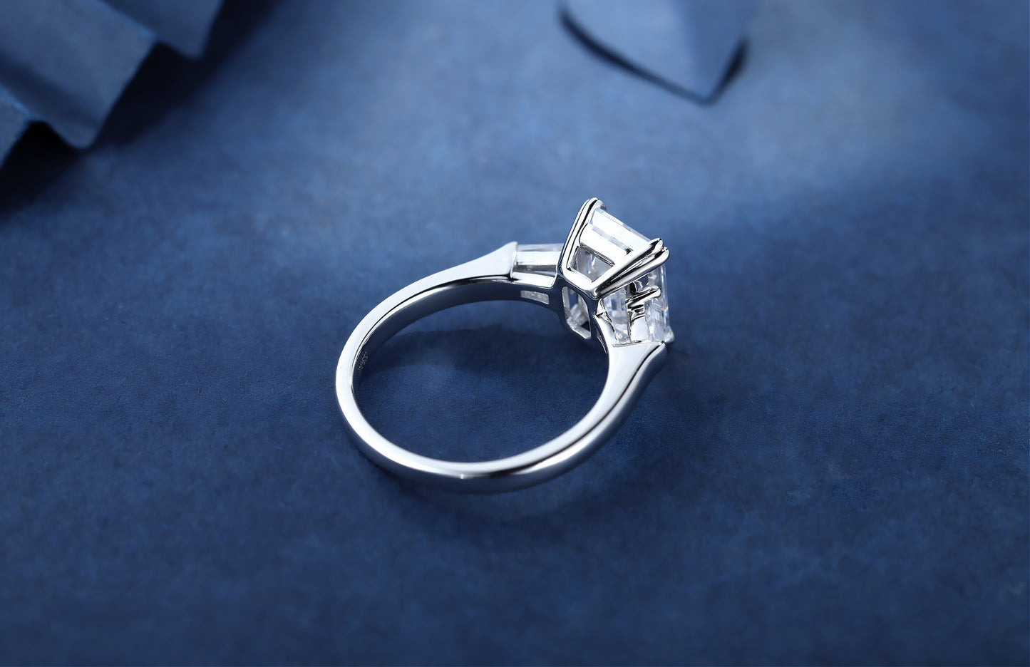 Prelude No. 8 | 3ct 'Diamond' Emerald-Cut Trinity Ring