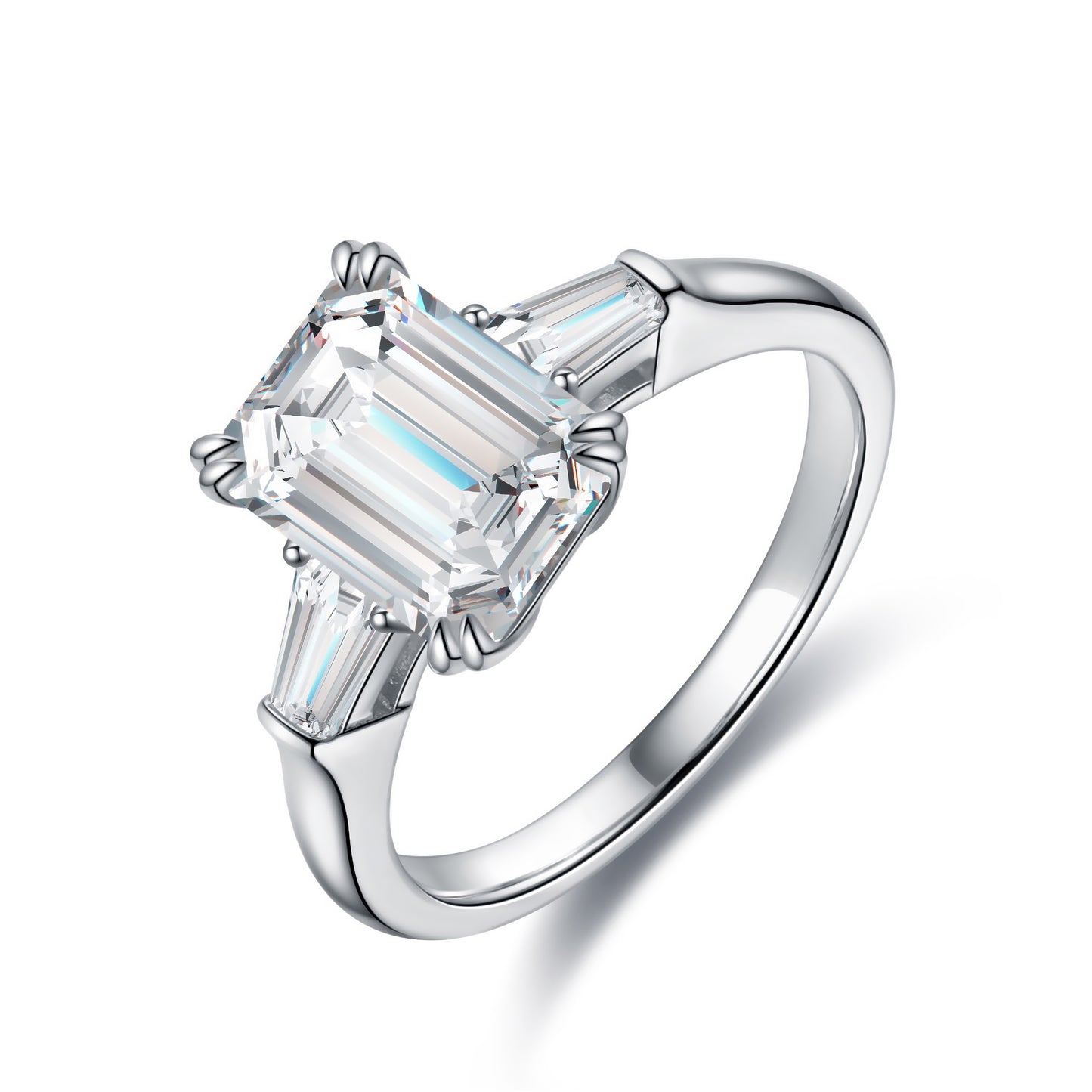 Prelude No. 8 | 3ct 'Diamond' Emerald-Cut Trinity Ring