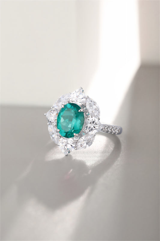 Ballade No.3 | Oval Emerald Floral Ring