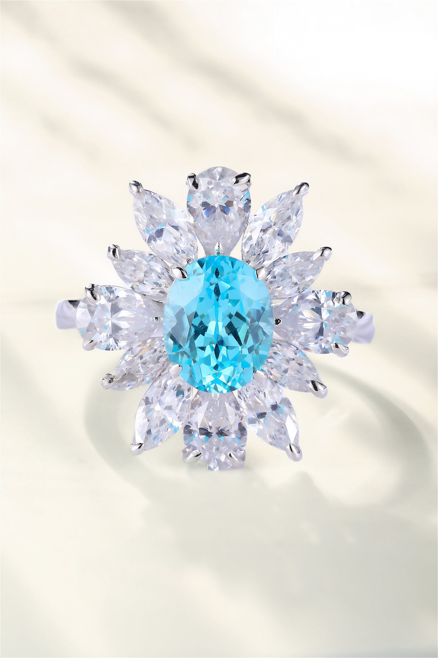 Mazurka No.2 | Oval Paraiba Floral Ring